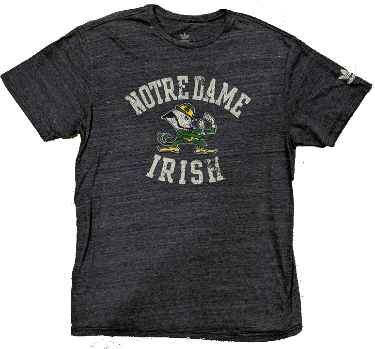 Men's NCAA Notre Dame Fighting Irish Gym Class College Vault adidas Triblend Navy Tee