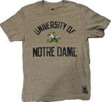 Men's NCAA Notre Dame Fighting Irish Gym Class College Vault adidas Triblend Gray Tee - Pro Jersey Sports