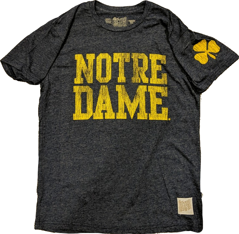 Men's NCAA Notre Dame Fighting Irish Retro Brand Navy TriBlend Tee