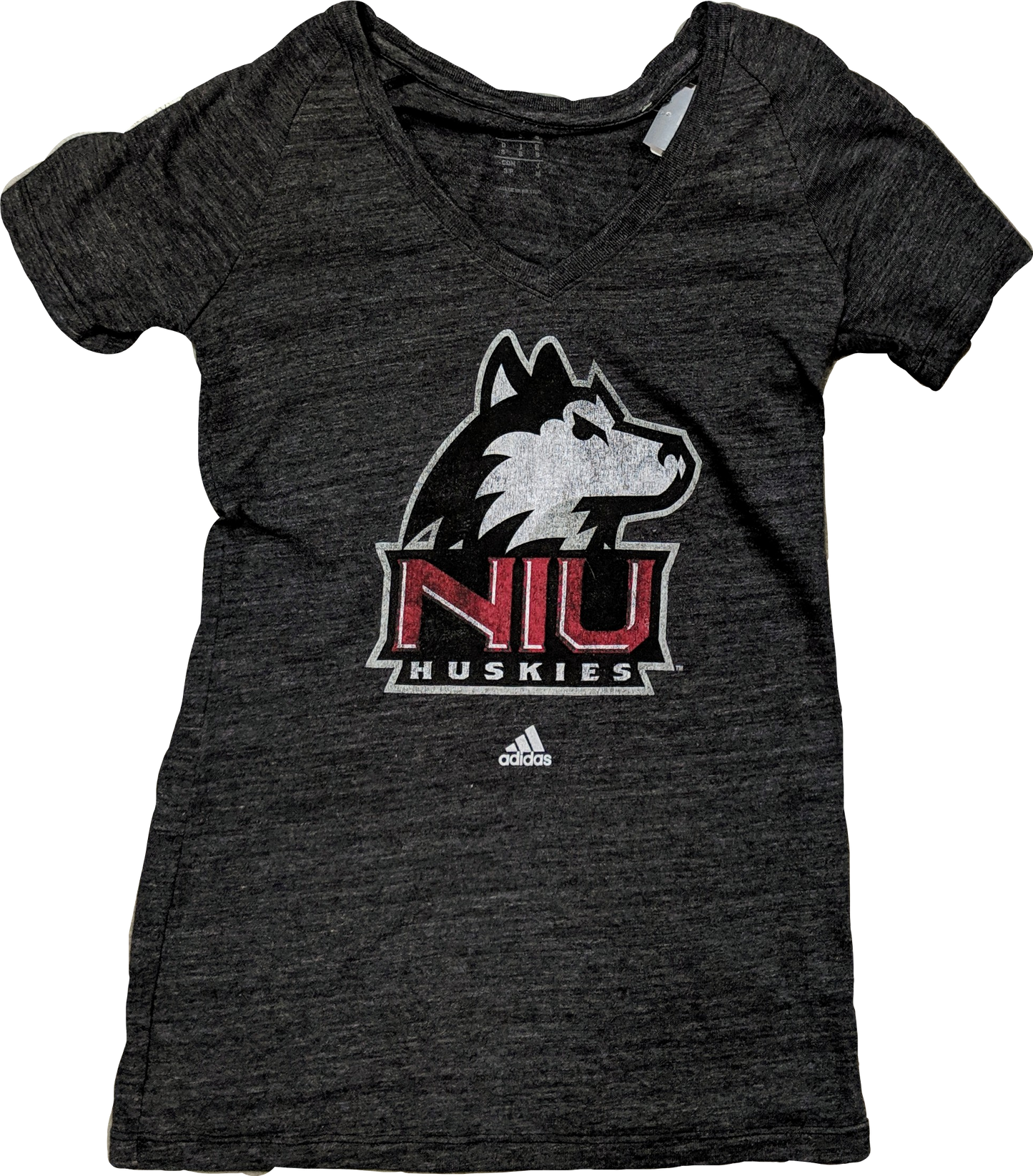 Women's adidas Gray Northern Illinois Huskies Classic Primary Tri-Blend V-Neck T-Shirt