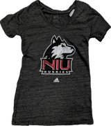Women's adidas Gray Northern Illinois Huskies Classic Primary Tri-Blend V-Neck T-Shirt - Pro Jersey Sports