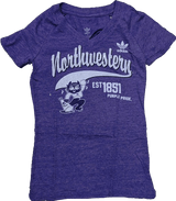 Women's adidas Purple Northwestern Wildcats Fearless Tri-Blend V-Neck T-Shirt - Pro Jersey Sports