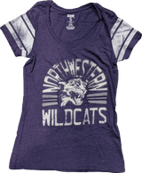 Womens NCAA Northwestern Wildcats Purple Tailgate Mascot Celebrate V-Neck Tee - Pro Jersey Sports