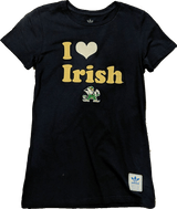 Womens NCAA Notre Dame Fighting Irish "I Love Irish" Navy Adidas Tee - Pro Jersey Sports
