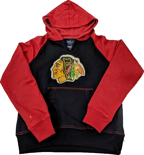 Youth Chicago Blackhawks Old Time Hockey Distressed Logo Hoodie