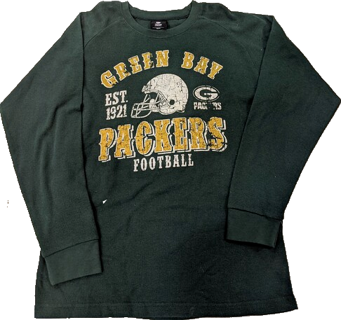 Youth Green Bay Packers Vintage Logo Thermal Long Sleeve Tee