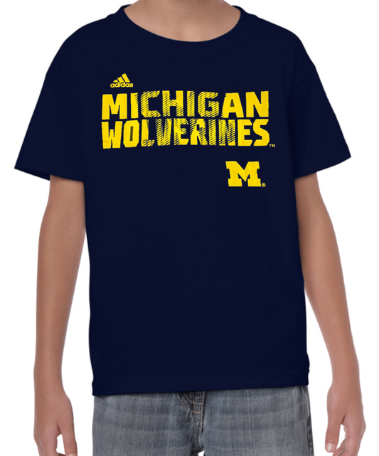 Youth Michigan Wolverines adidas Navy Fast Tee