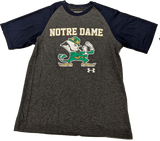 Youth Notre Dame Fighting Irish Graphite/Navy Heatgear Performance Tee - Pro Jersey Sports