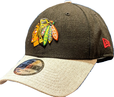 NHL Chicago Blackhawks New Era League 2 Heather Black/Heather Gray 9FORTY Adjustable Hat