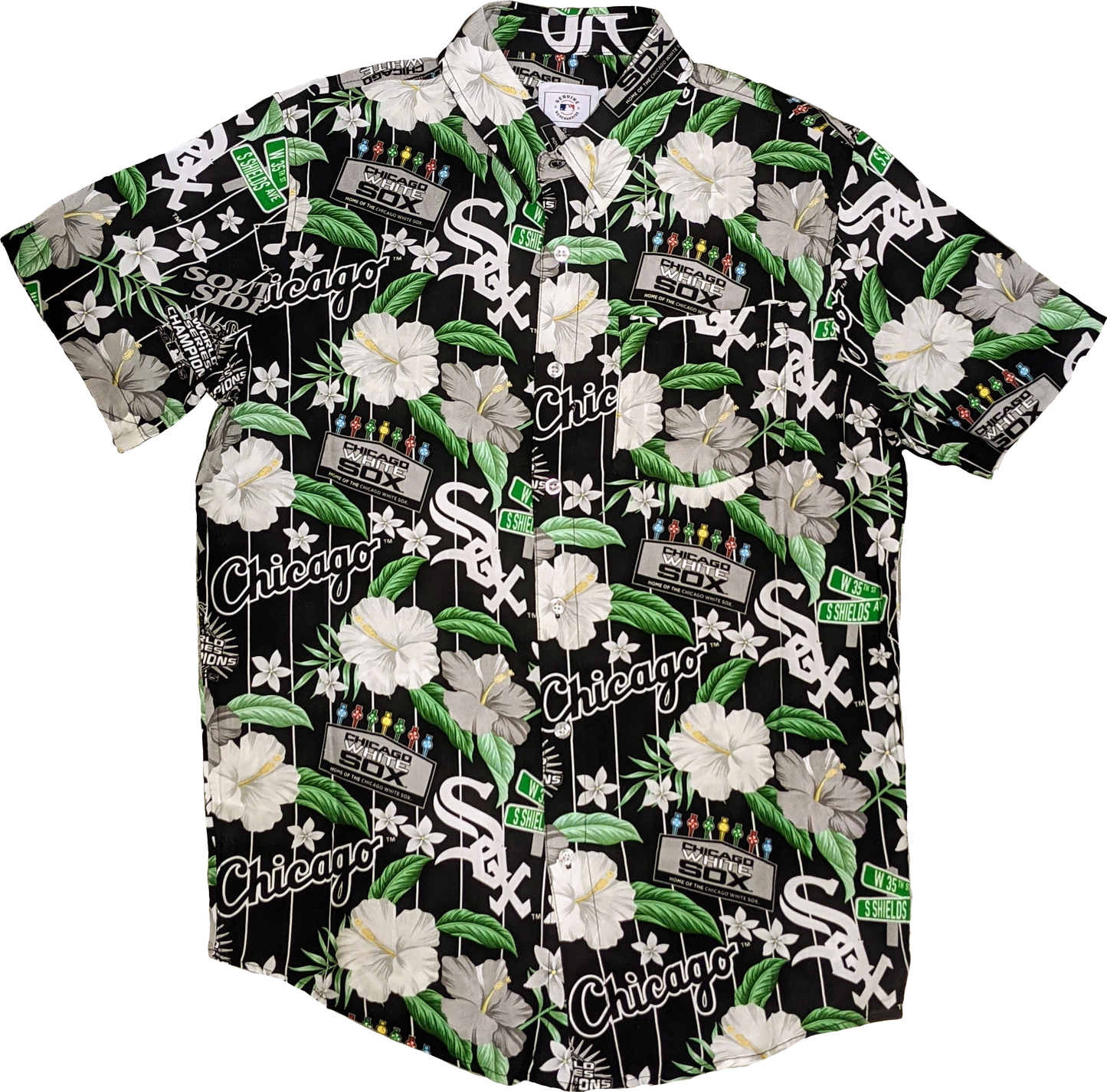 Men's Chicago White Sox Floral Button Down Hawaiian Shirt
