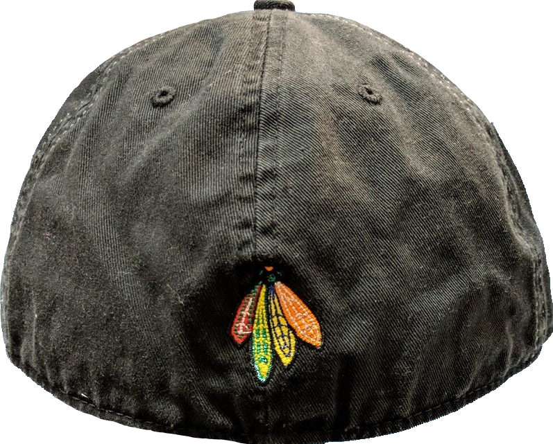 '47 Brand Chicago Blackhawks Black/White Panel Slouch Franchise Fitted Hat