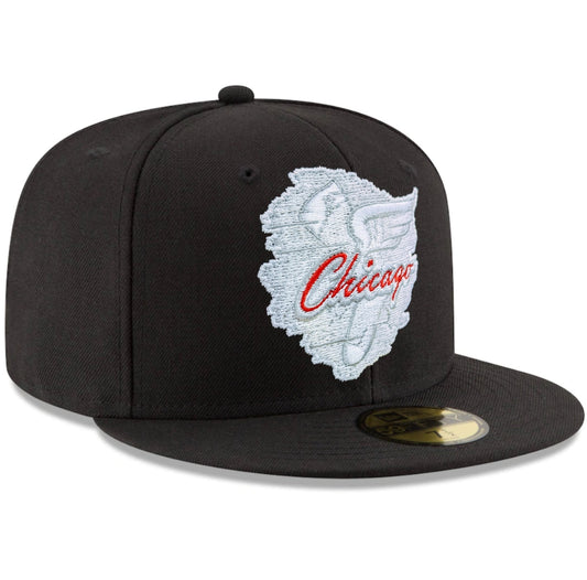 Men's Chicago White Sox New Era Cooperstown Collection Black 1959 Flying Sock 59FIFTY Fitted Hat