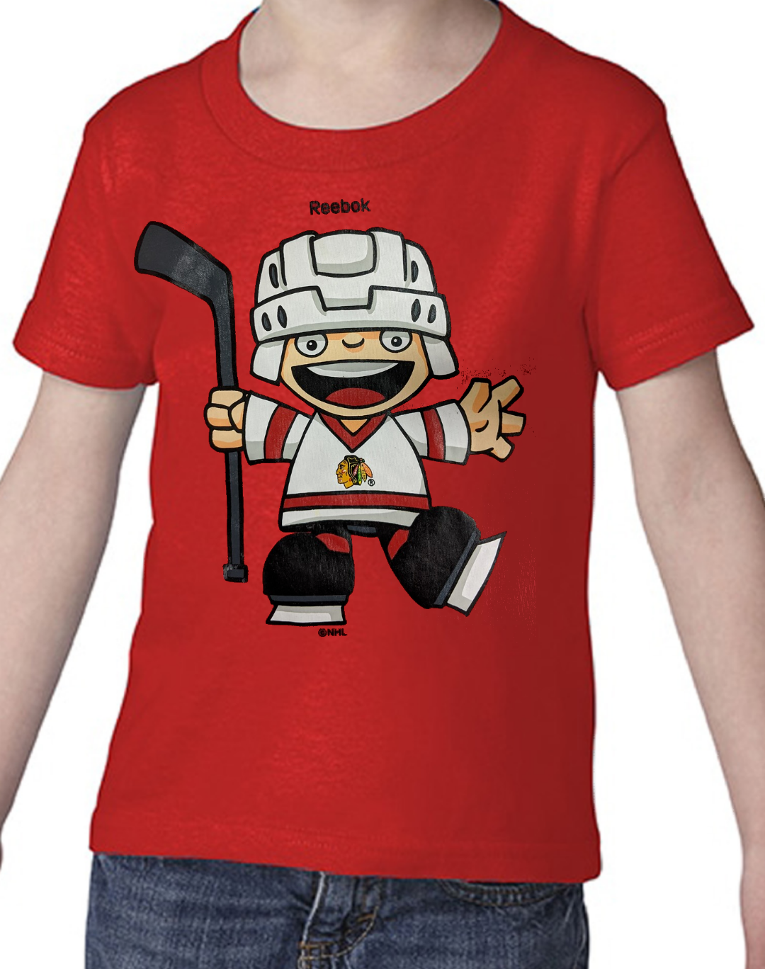 NHL Toddler Blackhawks Short Sleeve Red Cartoon Tee