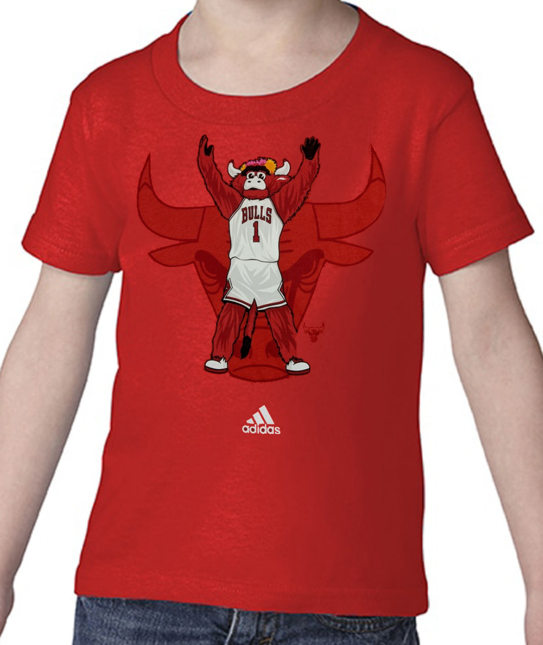 Kids Chicago Bulls Mascot Red Classic Short Sleeve Tee