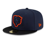 Men's Chicago Bears New Era Navy/Black 2021 NFL Sideline Road 59FIFTY Fitted Hat - Pro Jersey Sports