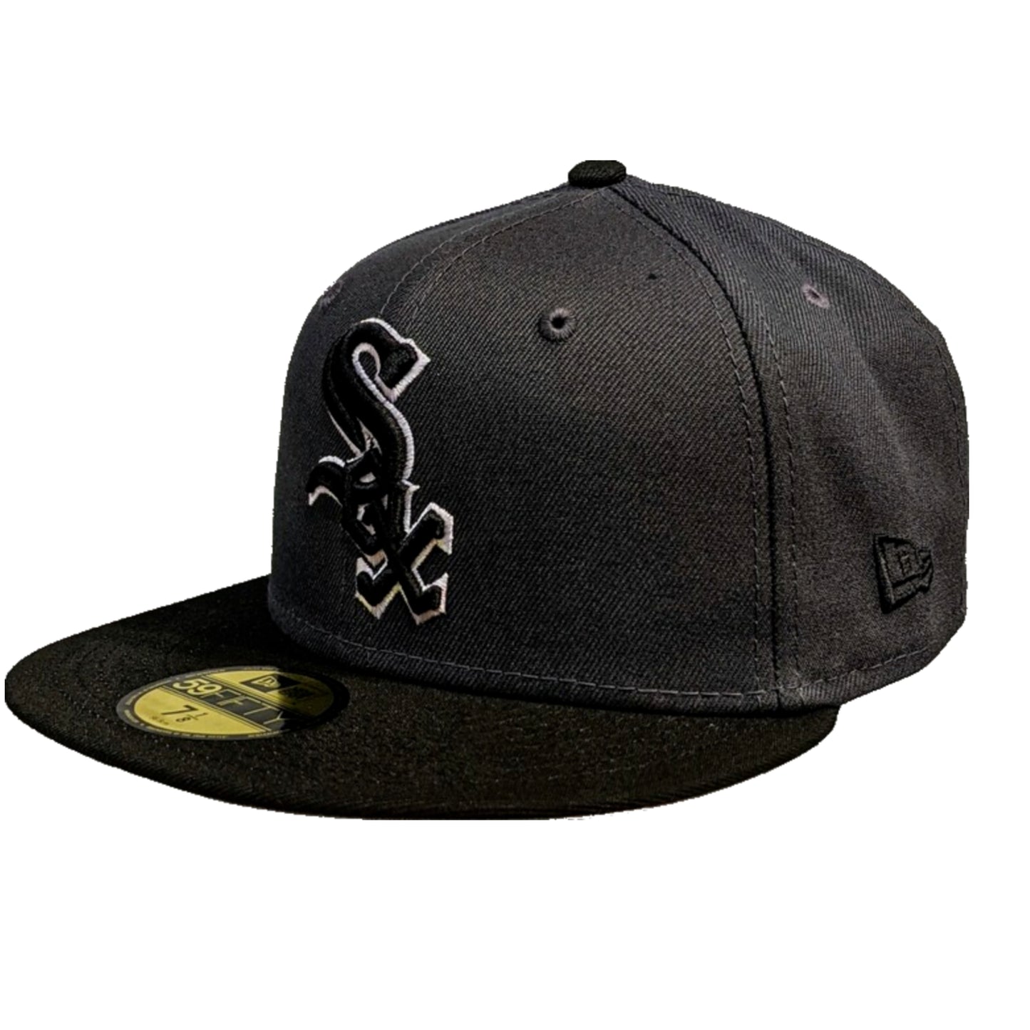 Men's Chicago White Sox New Era Cooperstown Collection Graphite And Black 59FIFTY 95th Anniversary Side Patch Fitted Hat