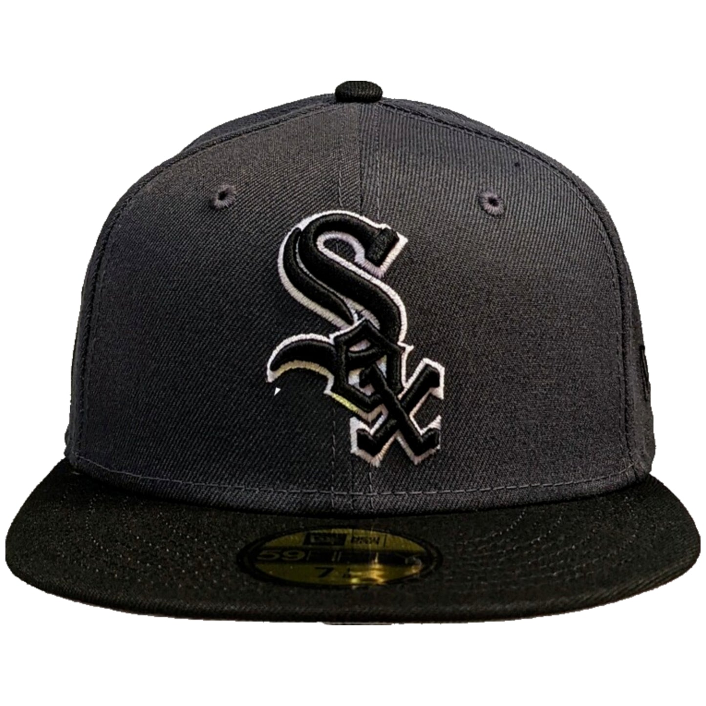 Men's Chicago White Sox New Era Cooperstown Collection Graphite And Black 59FIFTY 95th Anniversary Side Patch Fitted Hat