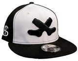 Mens Chicago White Sox New Era Black and White Cooperstown Collection 1926 Cross Socks 9FIFTY Side Patch Snapback Hat - Pro Jersey Sports