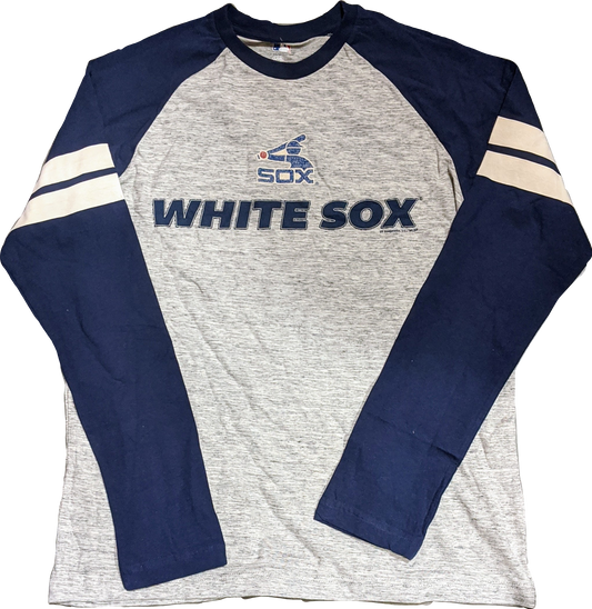 Men's Chicago White Sox Gray/Navy Cooperstown Long Sleeve Tee