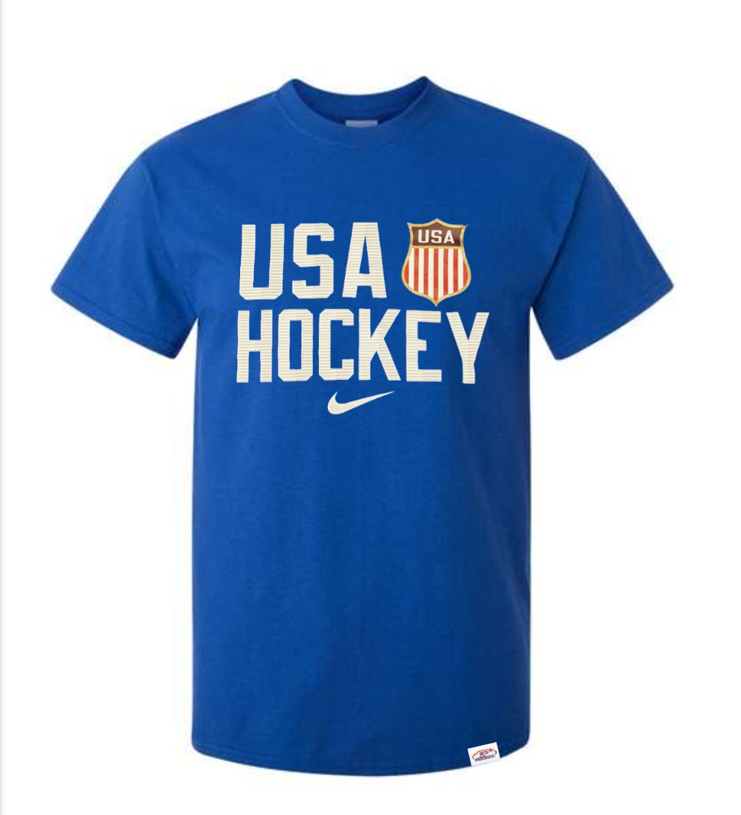 Nike Men's USA Hockey Dri-Fit Cotton Game Royal T-Shirt