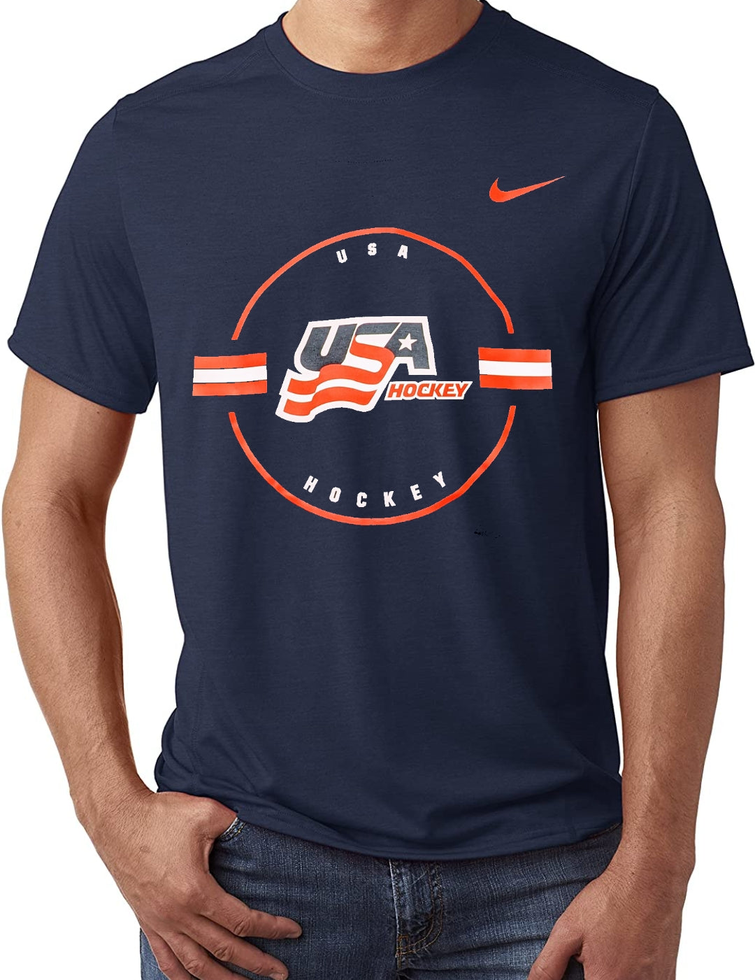 Nike Men's USA Hockey Legend Logo Dri-Fit Navy T-Shirt