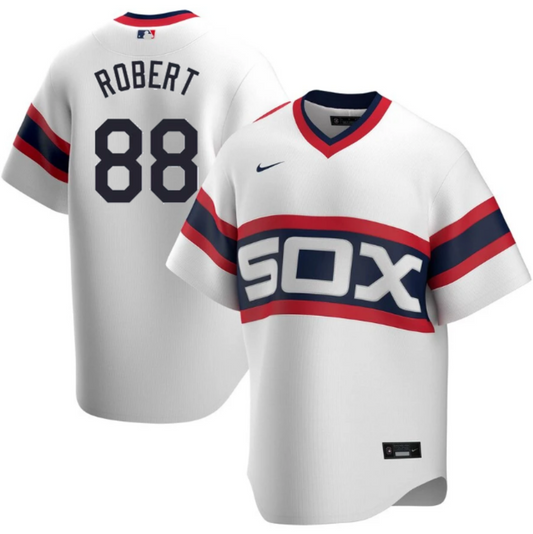 Men's Chicago White Sox Luis Robert Cooperstown Collection Nike White Home 1983 Alternate Replica Team Jersey