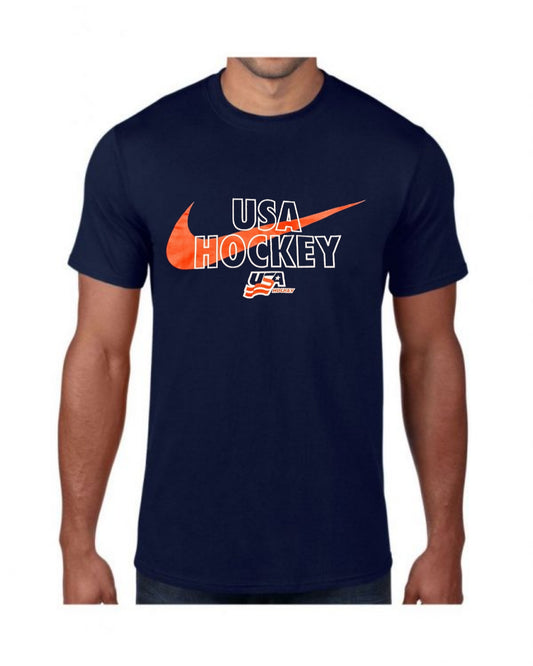 Nike Men's USA Hockey Cotton Dri-Fit Navy T-Shirt