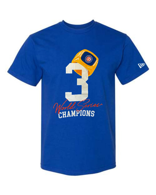 Mens Chicago Cubs New Era 3 Rings World Series Champions T-Shirt