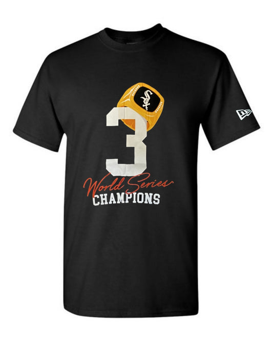 Mens Chicago White Sox New Era 3 Rings World Series Champions T-Shirt