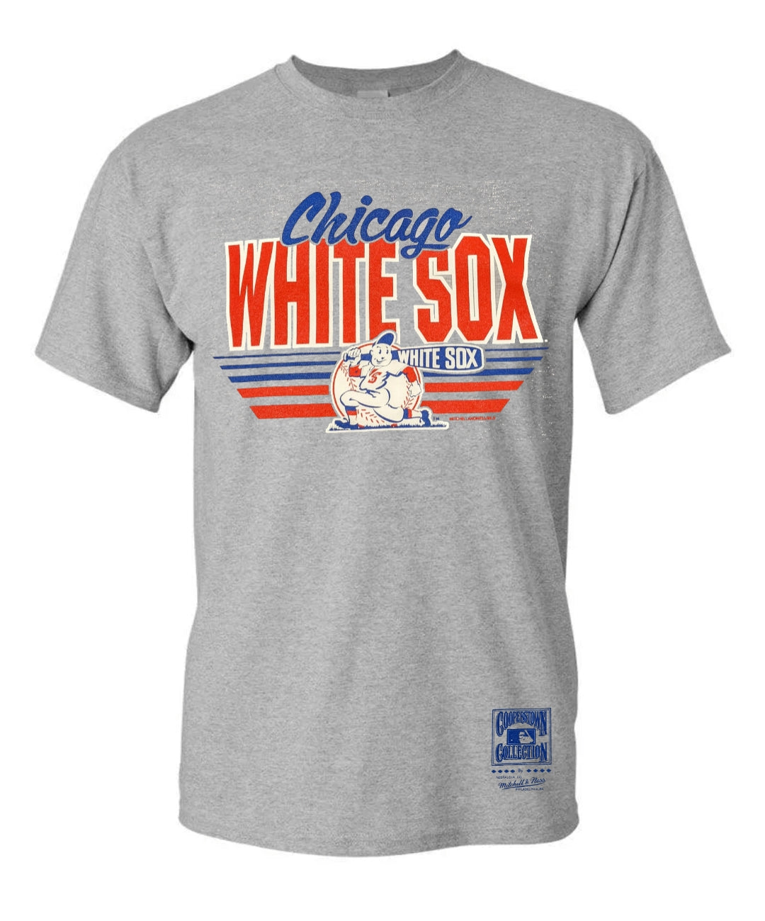 Men's Chicago White Sox Mitchell And Ness Cooperstown Collection Heather Gray 1948 Logo Tee