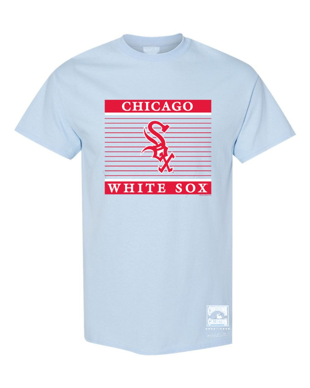 Men's Chicago White Sox Mitchell And Ness Cooperstown Collection Light Blue 1972 One Strike Away Tee
