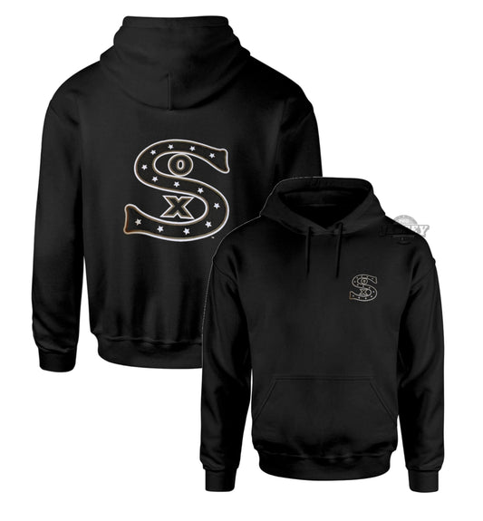 Mens Chicago White Sox New Era Black Cooperstown Collection 1917 Logo Hoodie