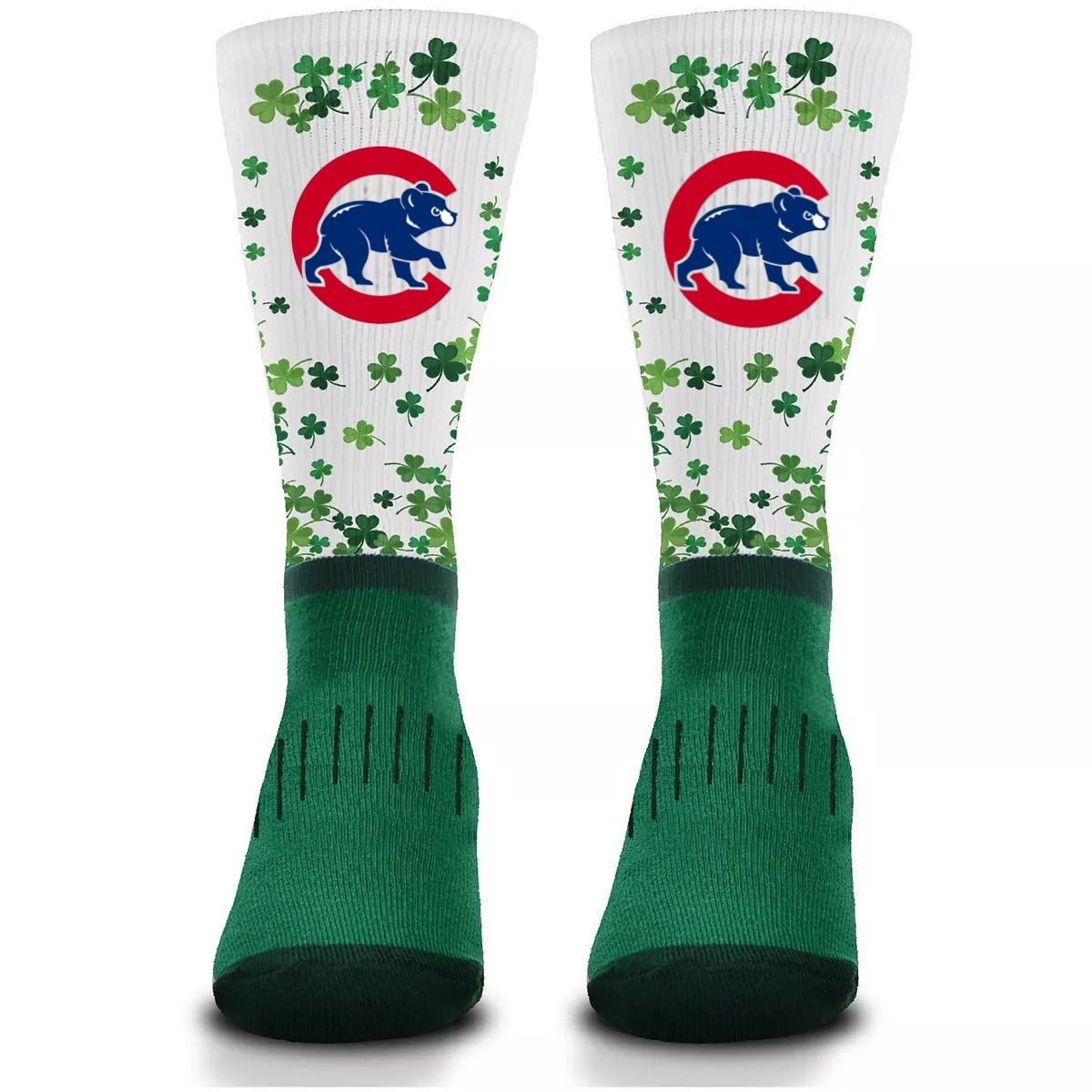 Chicago Cubs St. Patrick's Day FBF V Curve Crew Socks