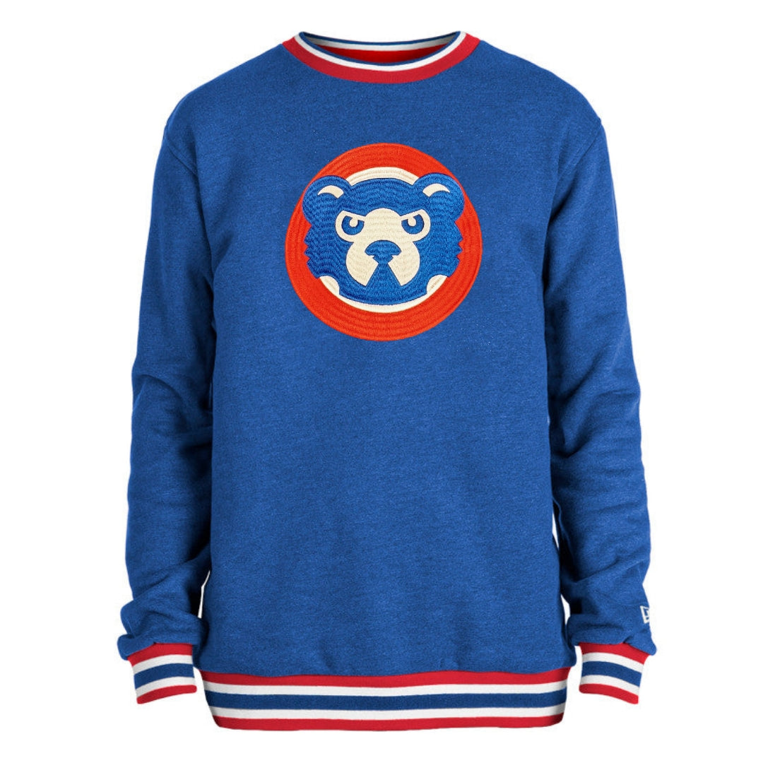 Mens Chicago Cubs New Era Blue Cooperstown Collection Crew Neck Sweatshirt