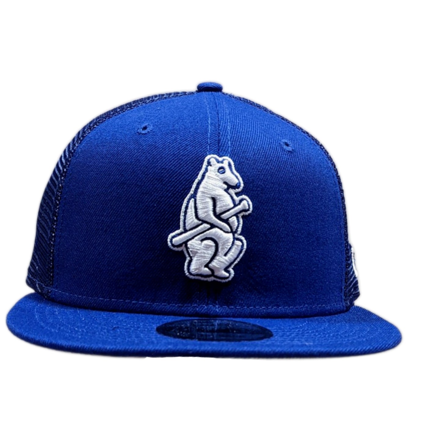 Chicago Cubs New Era Classic Cooperstown Collection Blue 9FIFTY Mesh Trucker Snapback Hat