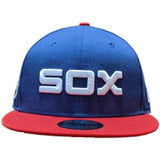 Mens Chicago White Sox New Era 1983 Road Cooperstown Collection 2 Tone Red & Navy 75th Anniversary of Comiskey Park 9FIFTY Snapback Hat - Pro Jersey Sports