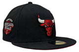 Men's Chicago Bulls Black/Red 6X Champions 59FIFTY Fitted Hat - Pro Jersey Sports