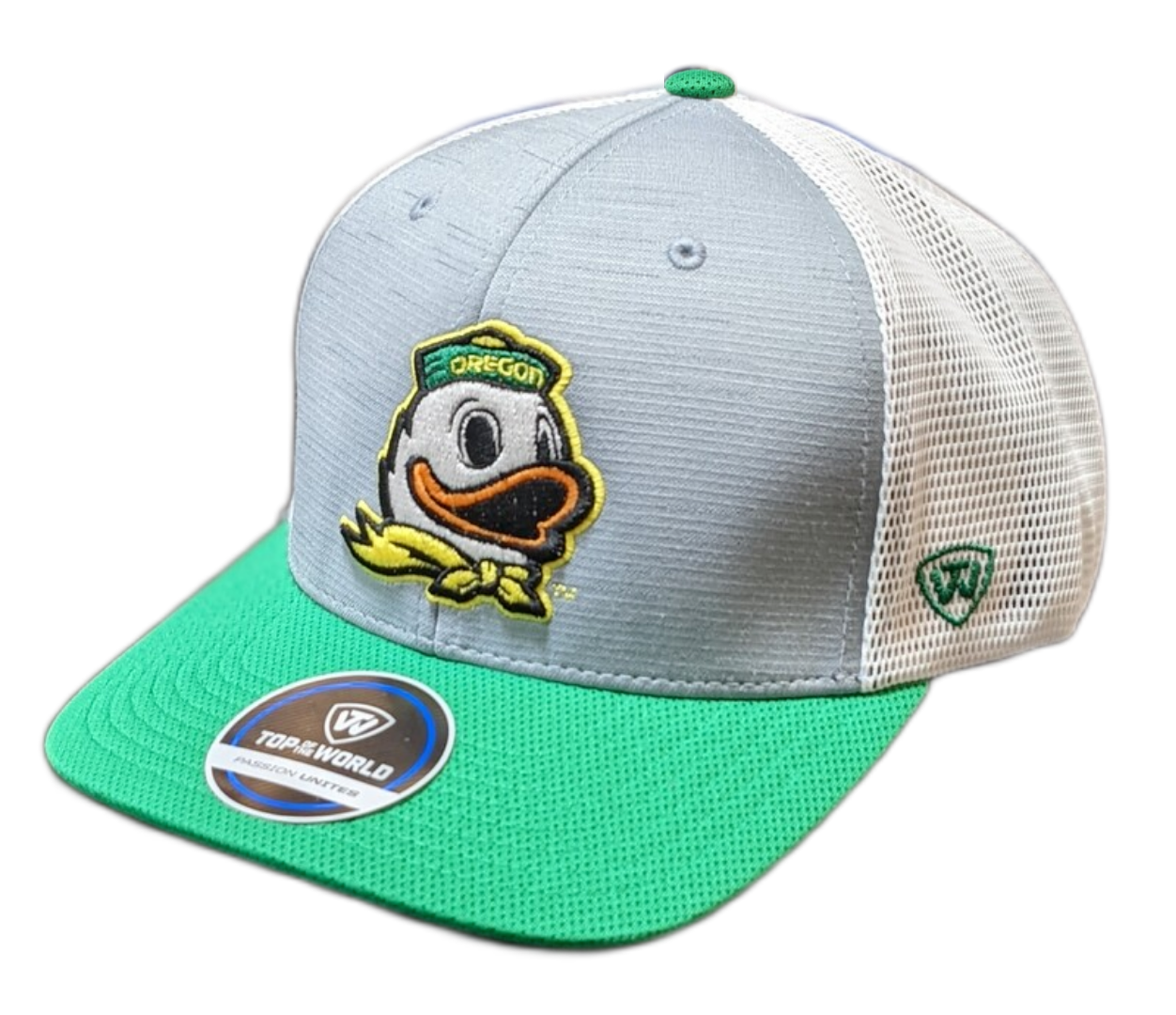 Men's Oregon Ducks Stamp 3-Tone Adjustable Hat By Top Of the World
