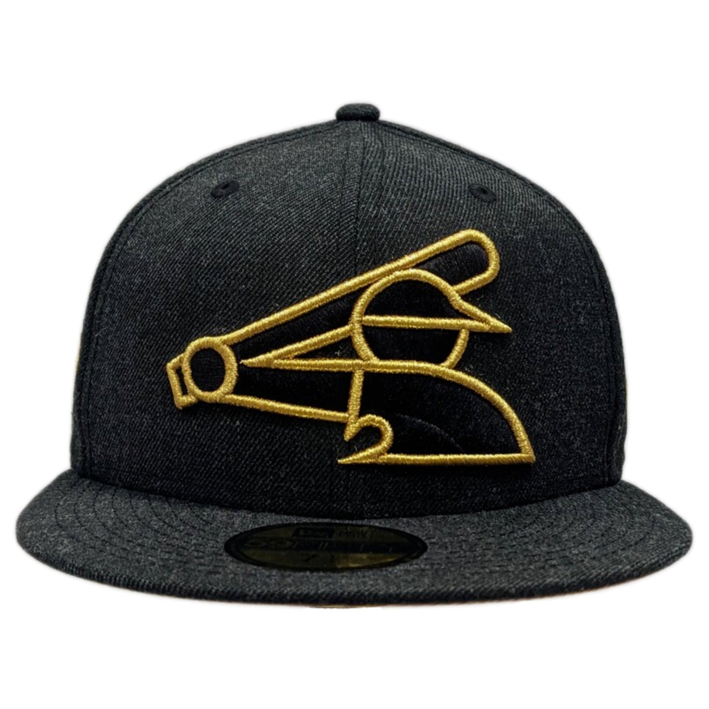 Chicago White Sox New Era Cooperstown Collection Heather Black and Gold Half Batter Man 59FIFTY Fitted Hat