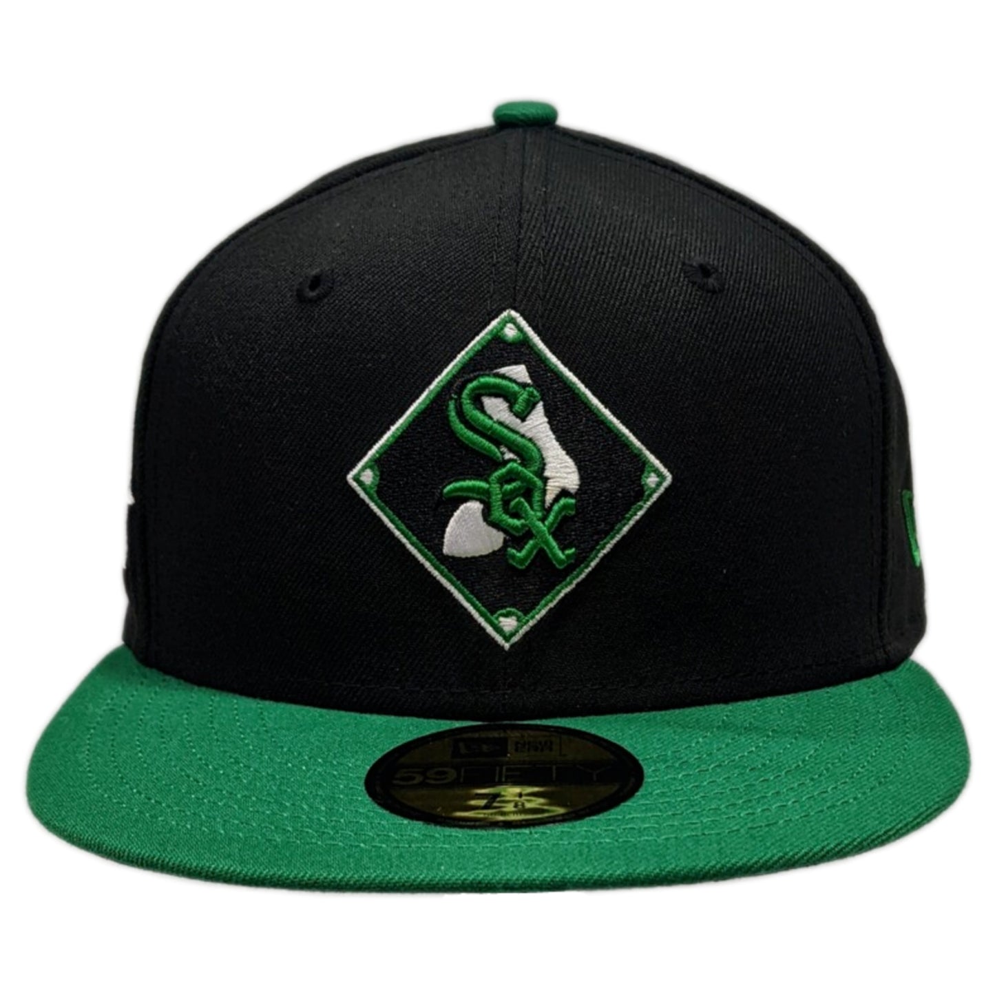 Chicago White Sox New Era Prime Diamond 2 Tone Black and Kelly Green 59FIFTY Fitted Hat