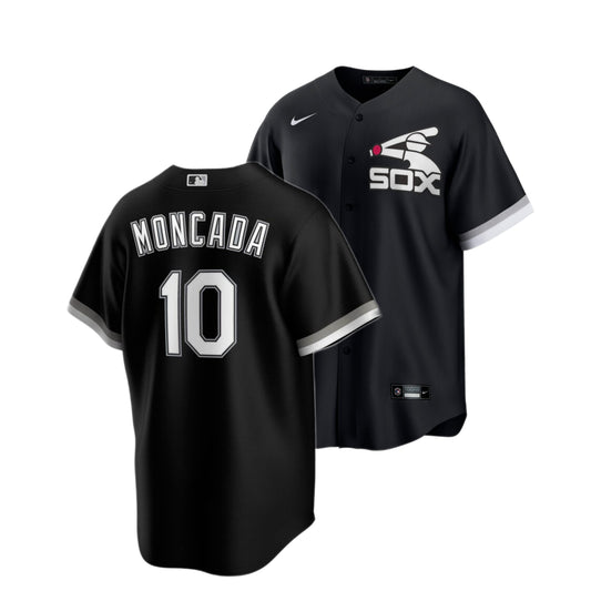 Men's Yoan Moncada Chicago White Sox NIKE Black Alternate Spring Training Premium Replica Jersey
