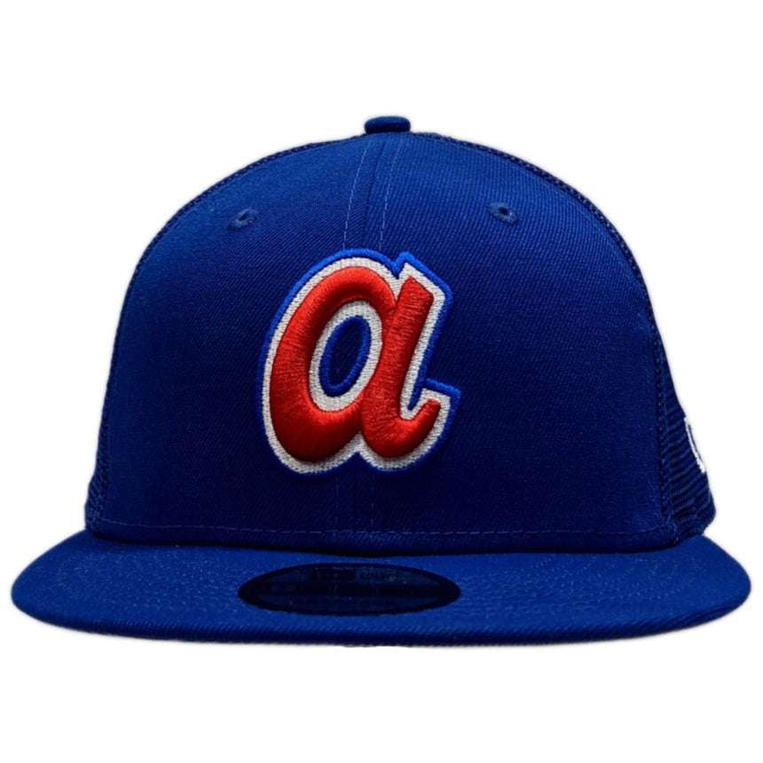 Men's Atlanta Braves New Era Cooperstown Collection Royal Mesh 9FIFTY Adjustable Snapback Hat - Pro Jersey Sports