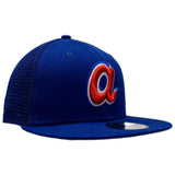 Men's Atlanta Braves New Era Cooperstown Collection Royal Mesh 9FIFTY Adjustable Snapback Hat - Pro Jersey Sports