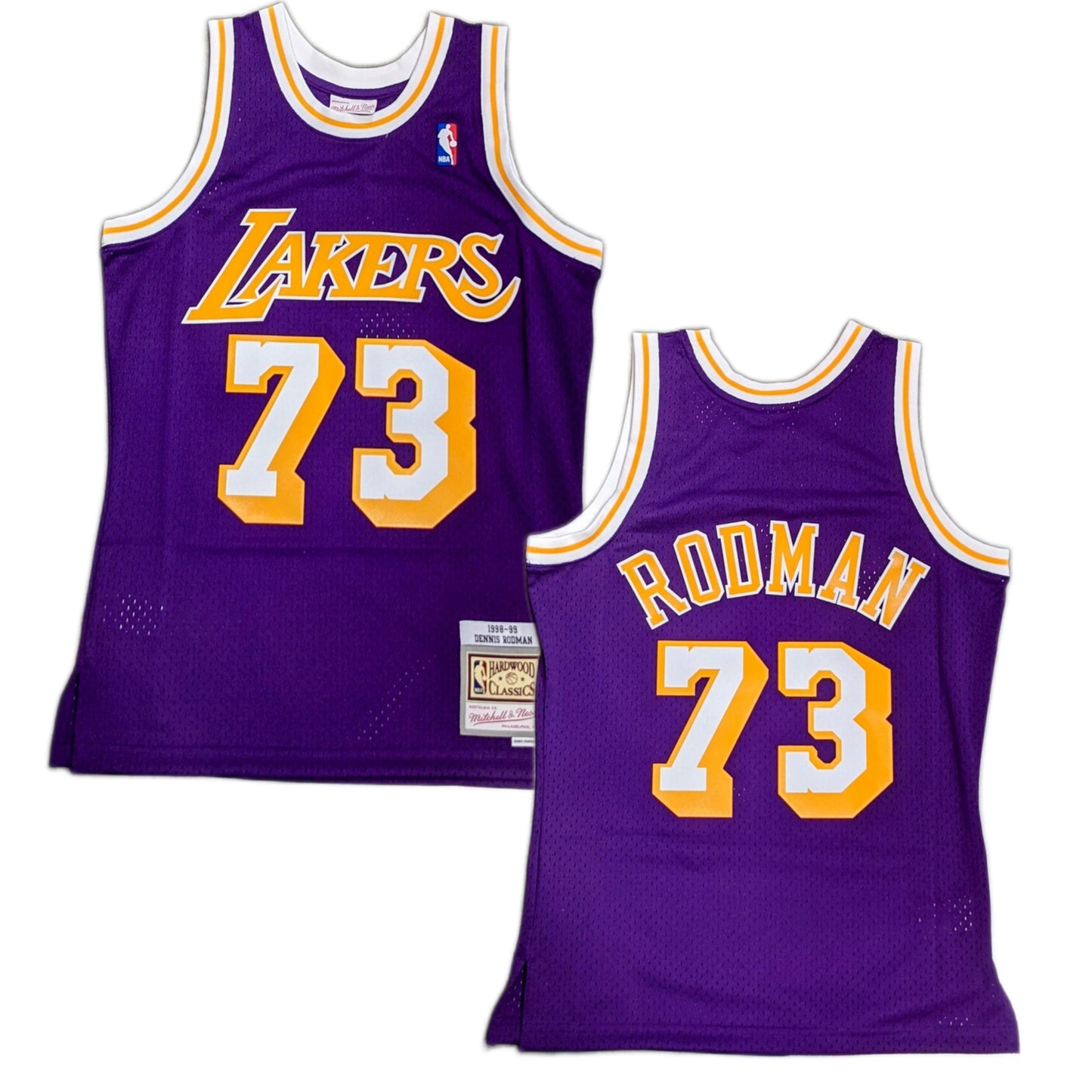 Men's Los Angeles Lakers Dennis Rodman Mitchell & Ness 1998-99 Hardwood Classics Purple Swingman Jersey