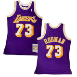 Men's Los Angeles Lakers Dennis Rodman Mitchell & Ness 1998-99 Hardwood Classics Purple Swingman Jersey - Pro Jersey Sports