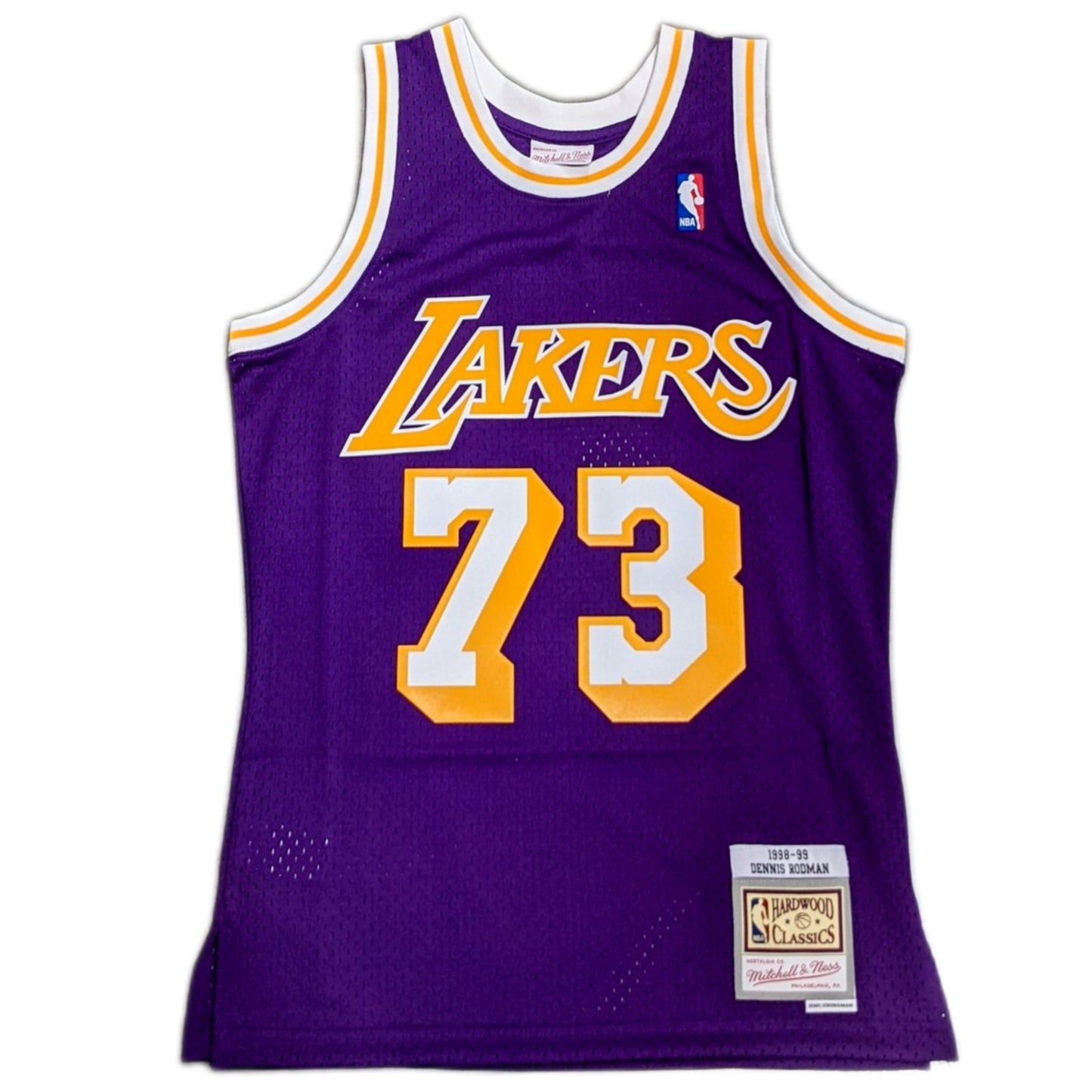 Men's Los Angeles Lakers Dennis Rodman Mitchell & Ness 1998-99 Hardwood Classics Purple Swingman Jersey