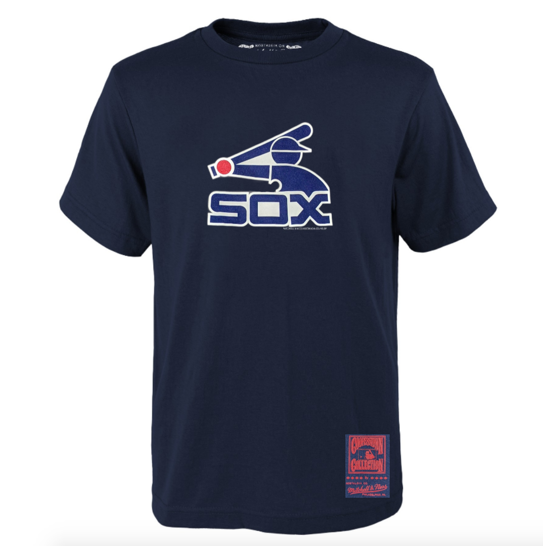 Youth Chicago White Sox Mitchell and Ness Navy Retro Logo T-Shirt