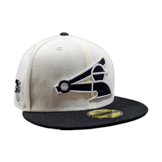 Chicago White Sox 2 Tone Off White and Black New Era Batterman 59FIFTY Fitted Hat