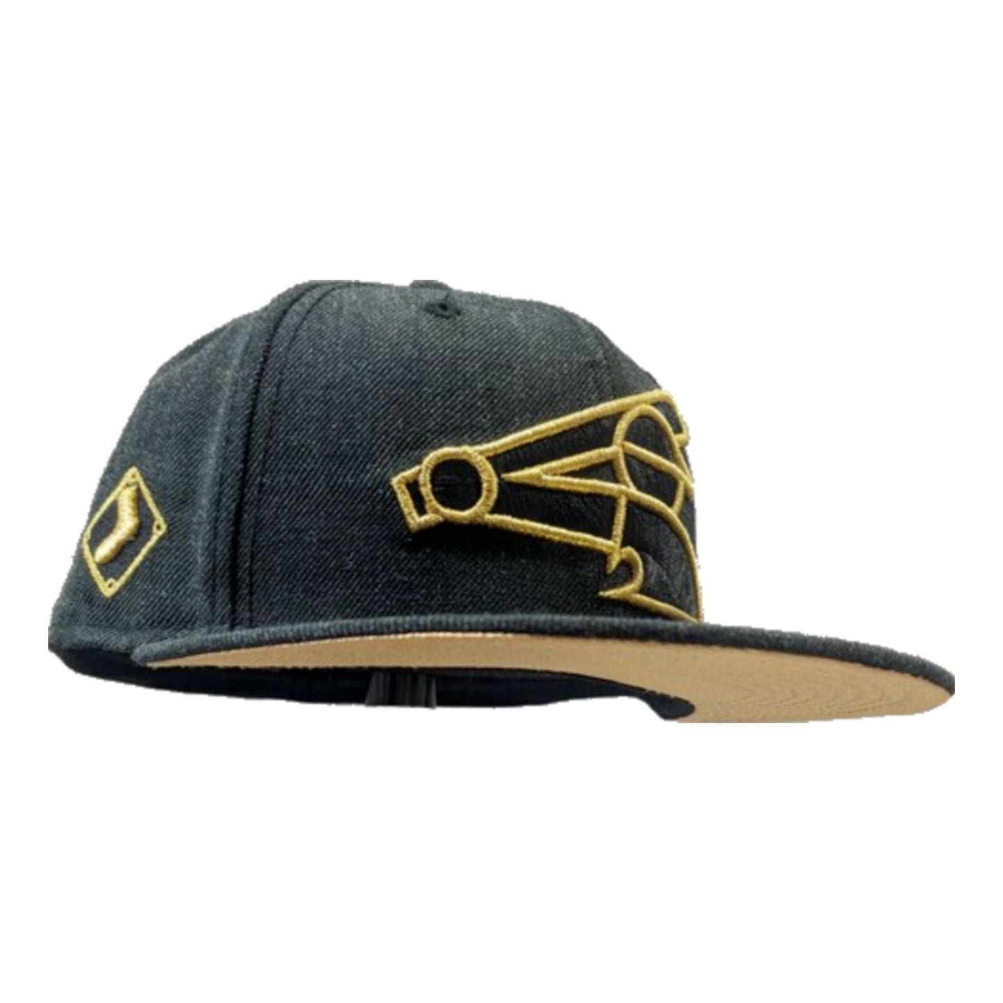 Chicago White Sox New Era Cooperstown Collection Heather Black and Gold Half Batter Man 59FIFTY Fitted Hat