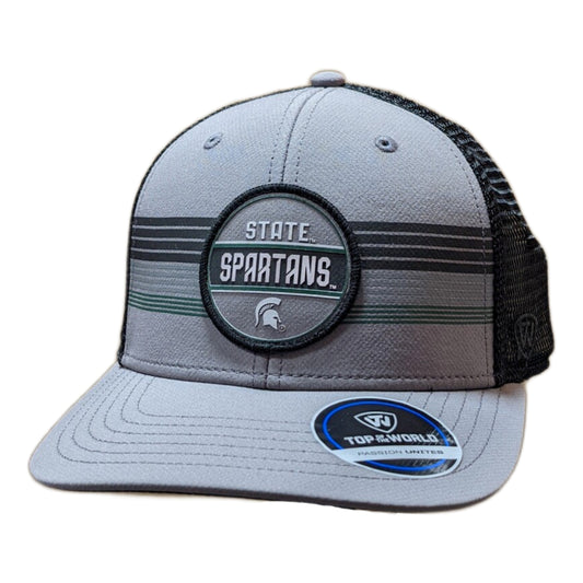 Michigan State Spartans Top of the World Gray/Black Trucker Adjustable Snapback Hat